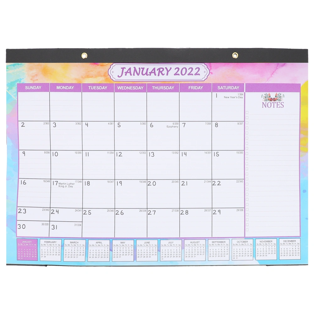 1pc Useful 2022 Holiday Wall Calendar Funny Note-taking Hanging Calendar