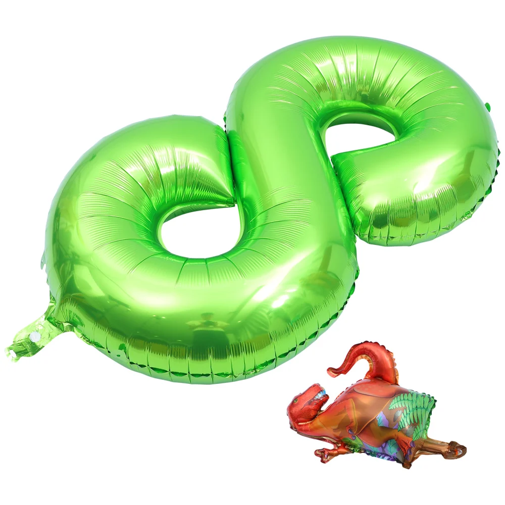 Dinosaur Numeral Balloons Aluminum Foil Decorative Balloons for Birthday Party