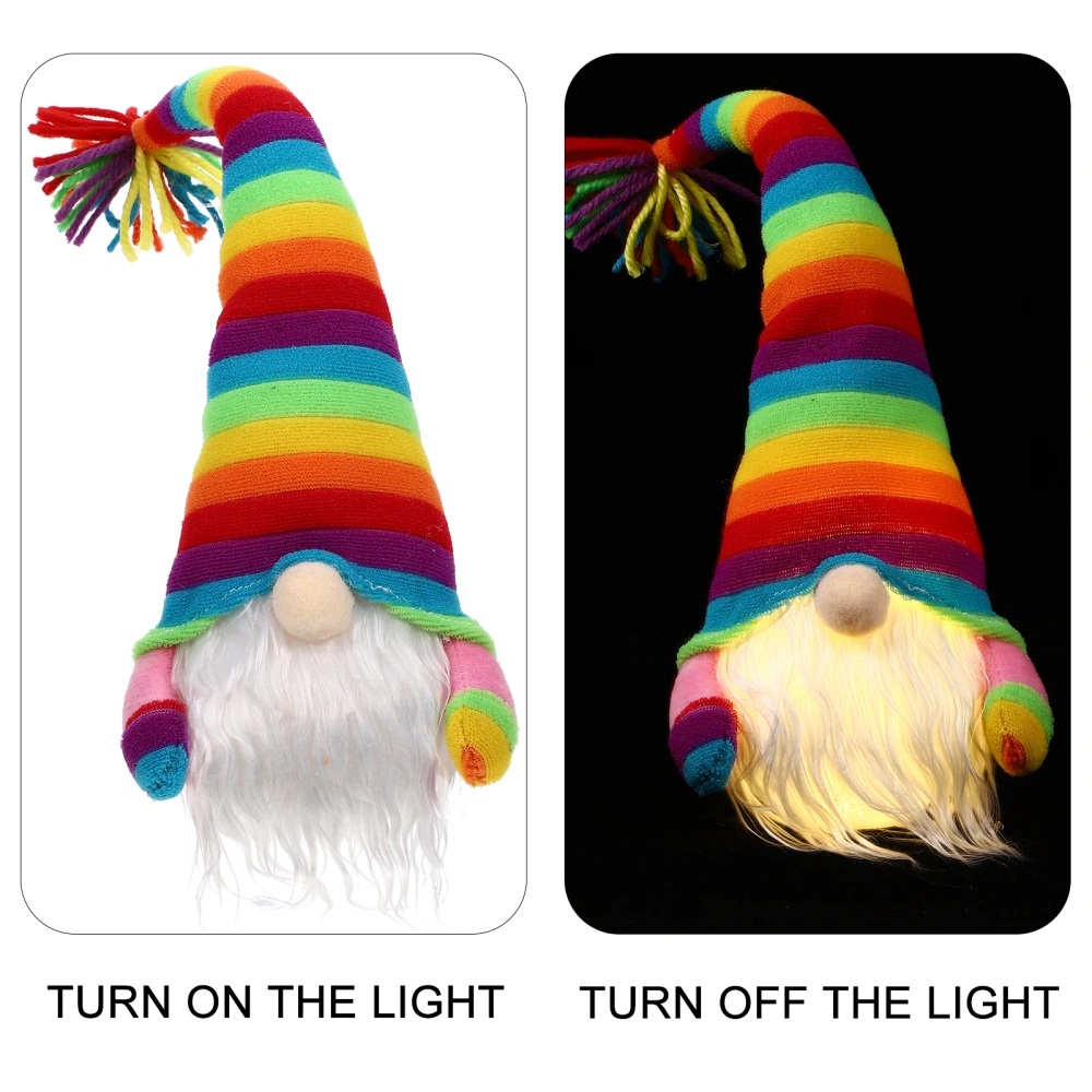 Colorful Gnome Doll with Light Lovely Faceless Doll Ornament Home Decoration