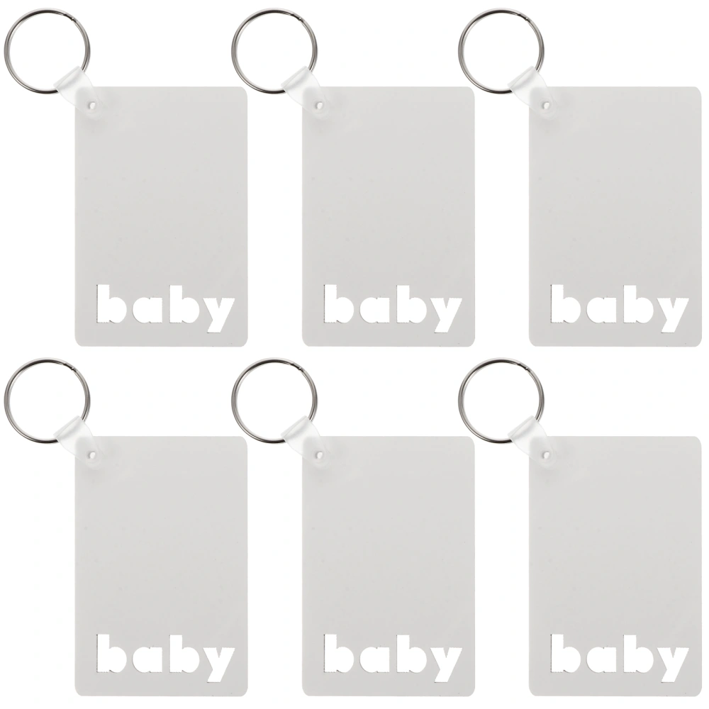 6Pcs Heat Transfer Sublimation Blanks Key Chain for Mother's Day Father's Day