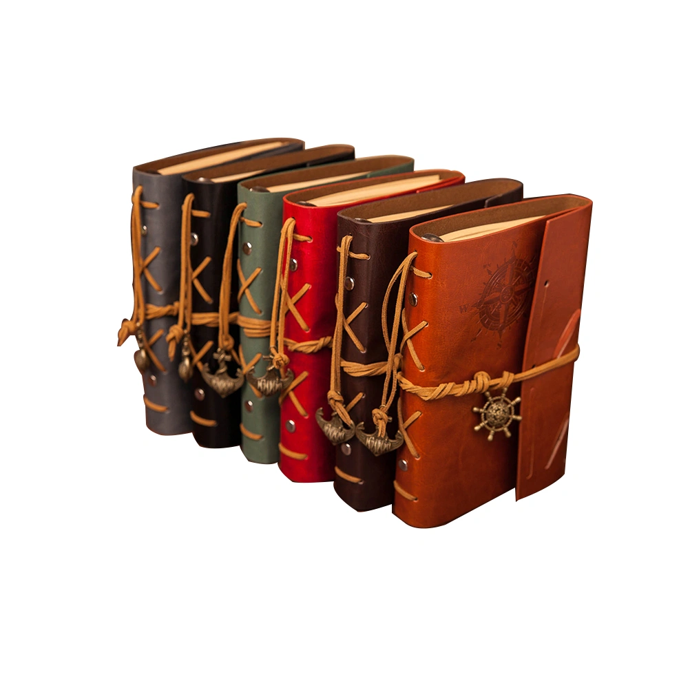 Classic Vintage Style Anchor & Rudder Decorated PU Cover Notebook Travel Diary Sketchbook (Coffee)