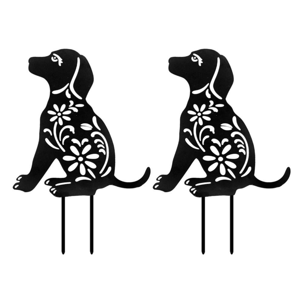 2pcs Yard Sign Acrylic Dog Shaped Decorated Inserted Sign Grass Yard Decoration