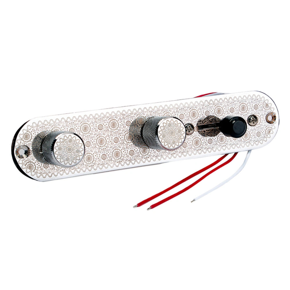 3 Way Wired Loaded Prewired Control Plate Harness Switch Knobs for TL Guitar Parts GE205 (Silver)