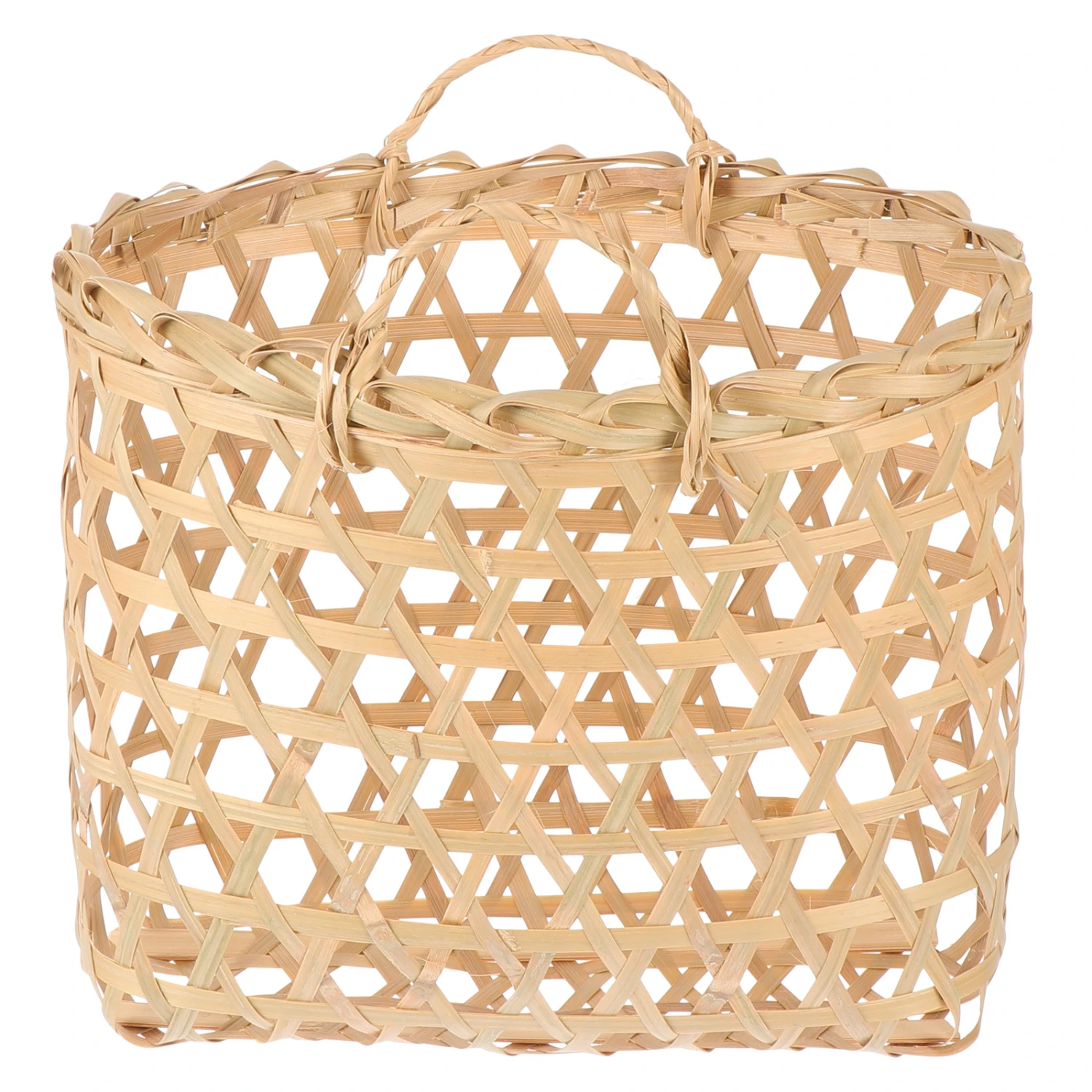 1Pc Portable Woven Picnic Basket Practical Sundry Storage Basket with Handle