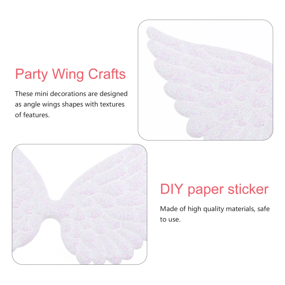 30pcs Angel Wing Cake Topper Mini Glitter Angel Wing Sewing Patches Accessories