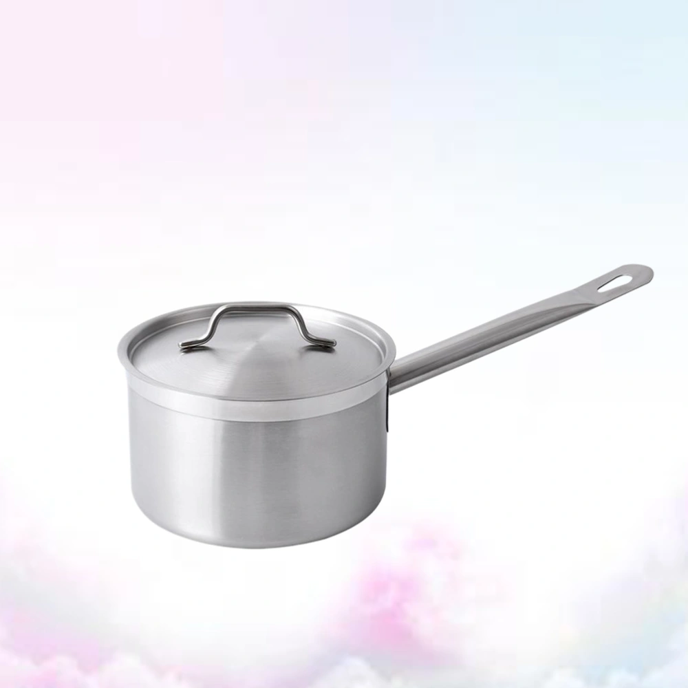 Stainless Steel Soup Pot Gas Induction Cooker Pan Soup Milk Sauce Pot with Cover (High Body 16cm)