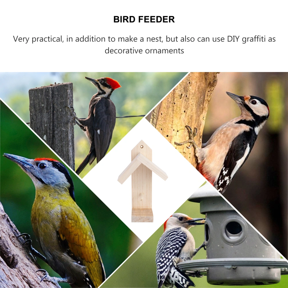 1pc Outdoor Bird Feeder Rainproof Wooden Hanging Bird Food Hanger Fruit Feeder