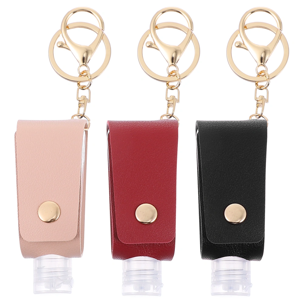3 Sets Refillable Travel Bottle Keychain Holders Lotion Bottle Keychains 30ml