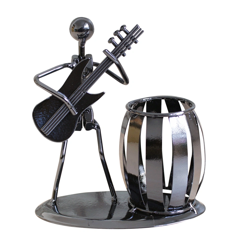 Musician Pen Holder Handmade Steel Metal Creative Pen Container Pencil Cup Pot Case Table Decoration for Home Office School