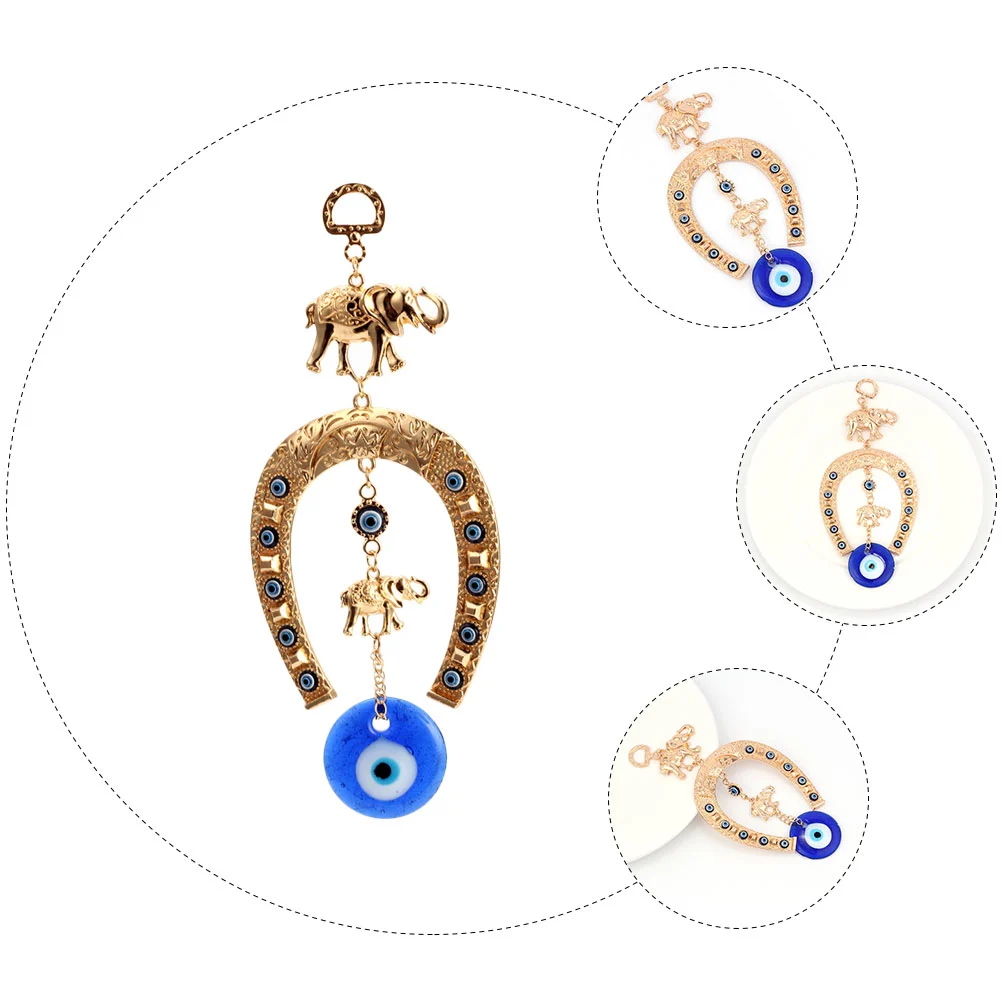 Evil Eye Hanging Decor Pendant Turkish Blue Evil Eye Elephant Car Key Pendant