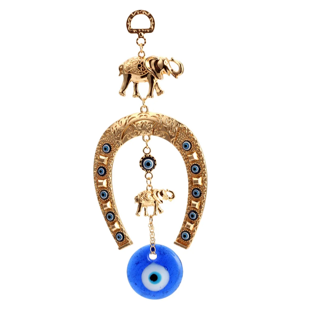 Evil Eye Hanging Decor Pendant Turkish Blue Evil Eye Elephant Car Key Pendant
