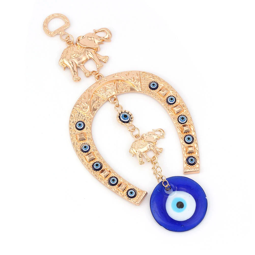 Evil Eye Hanging Decor Pendant Turkish Blue Evil Eye Elephant Car Key Pendant
