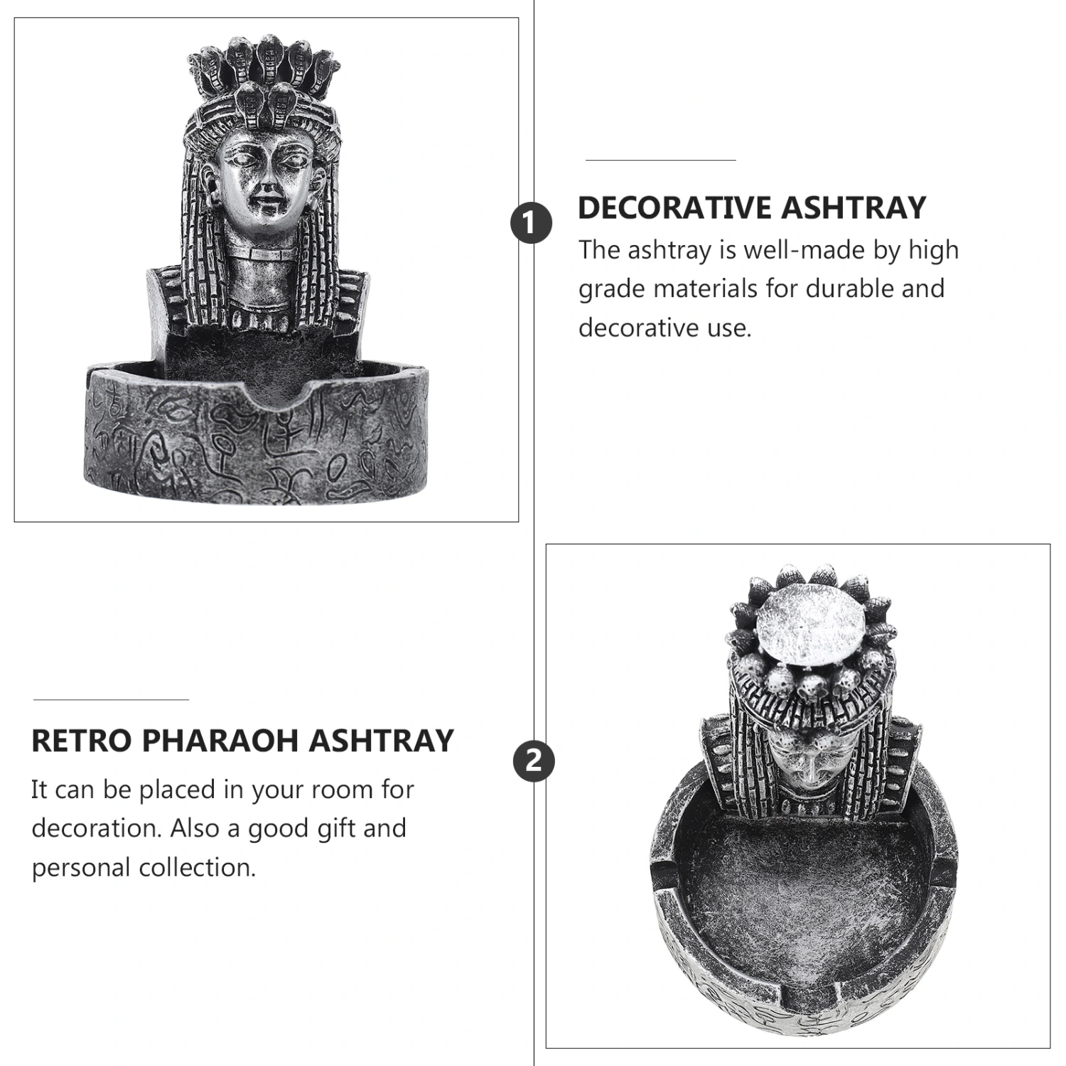 Resin Craft Ashtray Decorative Egyptian Pharaoh Modeling Ashtray Container