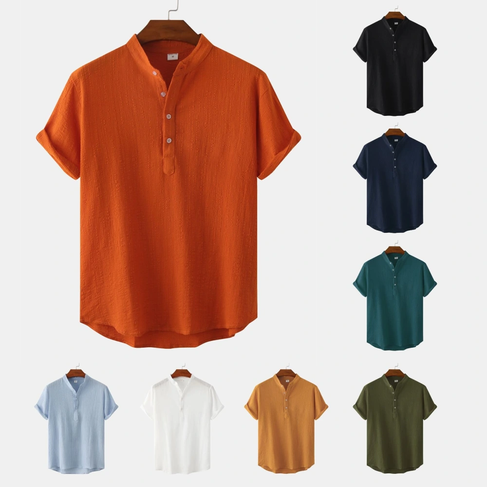 Men's Casual Short Sleeve Floral Short Sleeve Shirt