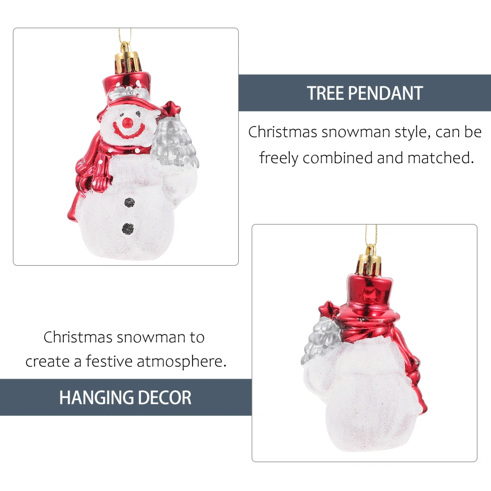 2pcs Christmas Snowman Pendants Tree Hanging Decors Home Layout Adorns White