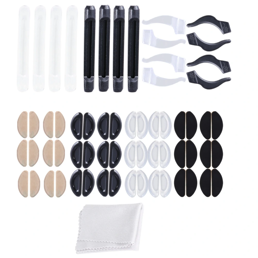 37pcs in 1 Set Silicone Eyeglasses Anti-slip Cover Set Practical Eyeglasses Non-slip Retainer Eyewear Fixed Sleeve Ear Grips Durable Glasses Leg Fixing Hooks Frame Accessary Kit