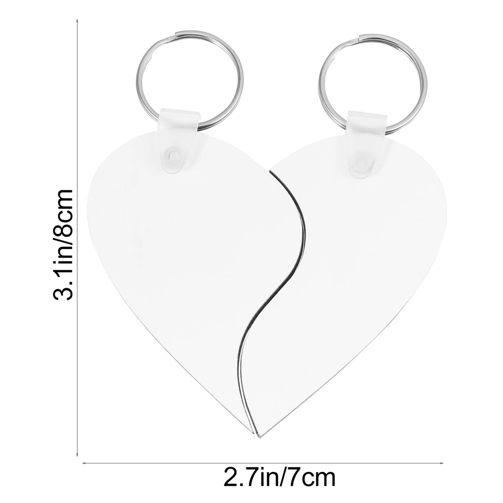 10pcs Stylish Heart-shaped Key Chains DIY Blank Key Rings Hanging Ornaments