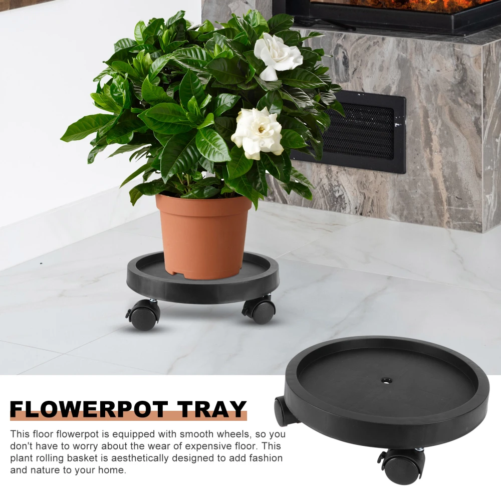 Flower Pot Base Removable Wheel Flower Stand Plastic Flower Pot Storage Tray