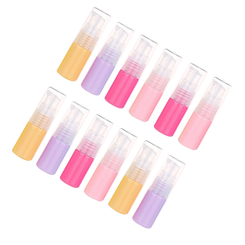 12pcs Colorful Travel Lotion Bottle Creative Sample Bottles Fashion Makeup Sample Bottle (Yellow Purple Red Pink)