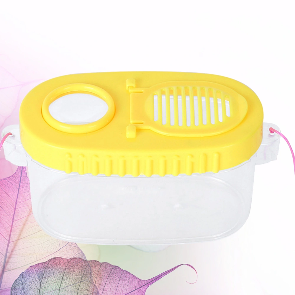 1 Pc Two-way Insect Observation Box Portable Biological Observer Magnifier Students Special Magnifying Glasses Educational Kids Toy (Yellow)
