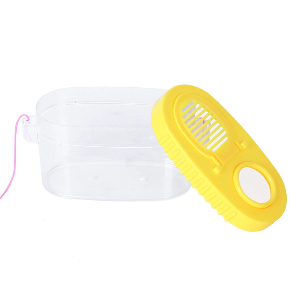 1 Pc Two-way Insect Observation Box Portable Biological Observer Magnifier Students Special Magnifying Glasses Educational Kids Toy (Yellow)