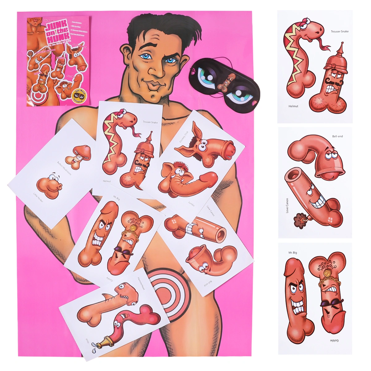 Amosfun Pin The Willy On Billy Hen Party Bachelorette Girls Night Drinking Game Kit for Single Party Club Festival (As Shown)