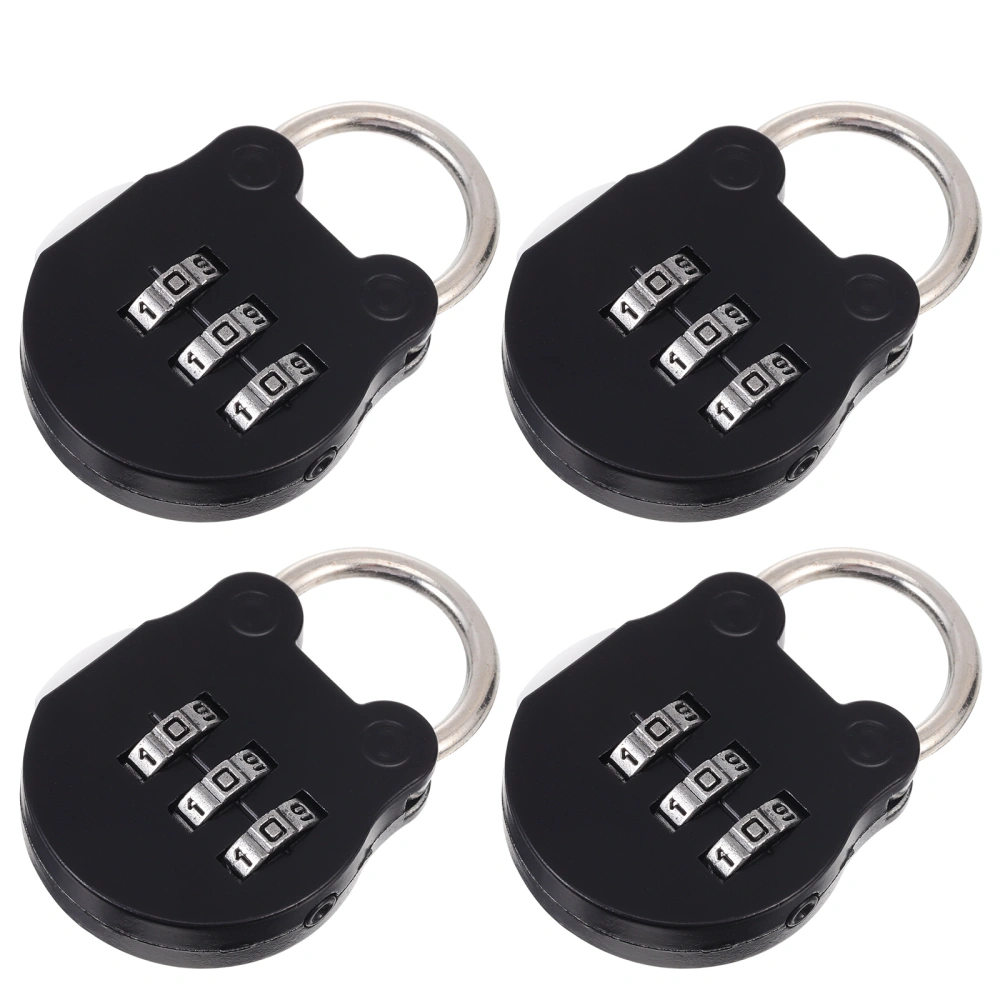 4 Pcs Combination Locks Three Digit Combination Padlock for Luggage Backpack Gym