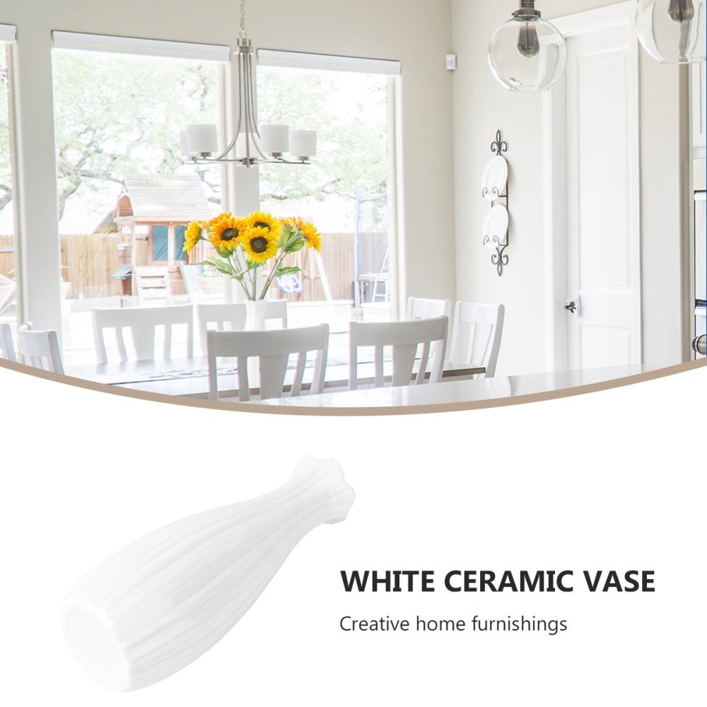 White Ceramic Vase Furnishings Decorations Simple Ceramic Vase Decoration
