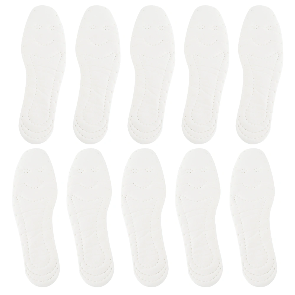 5 Pairs Universal Disposable Insoles Sweat Absorption Cuttable Shoes Insoles for Sports Leisure (White, S)