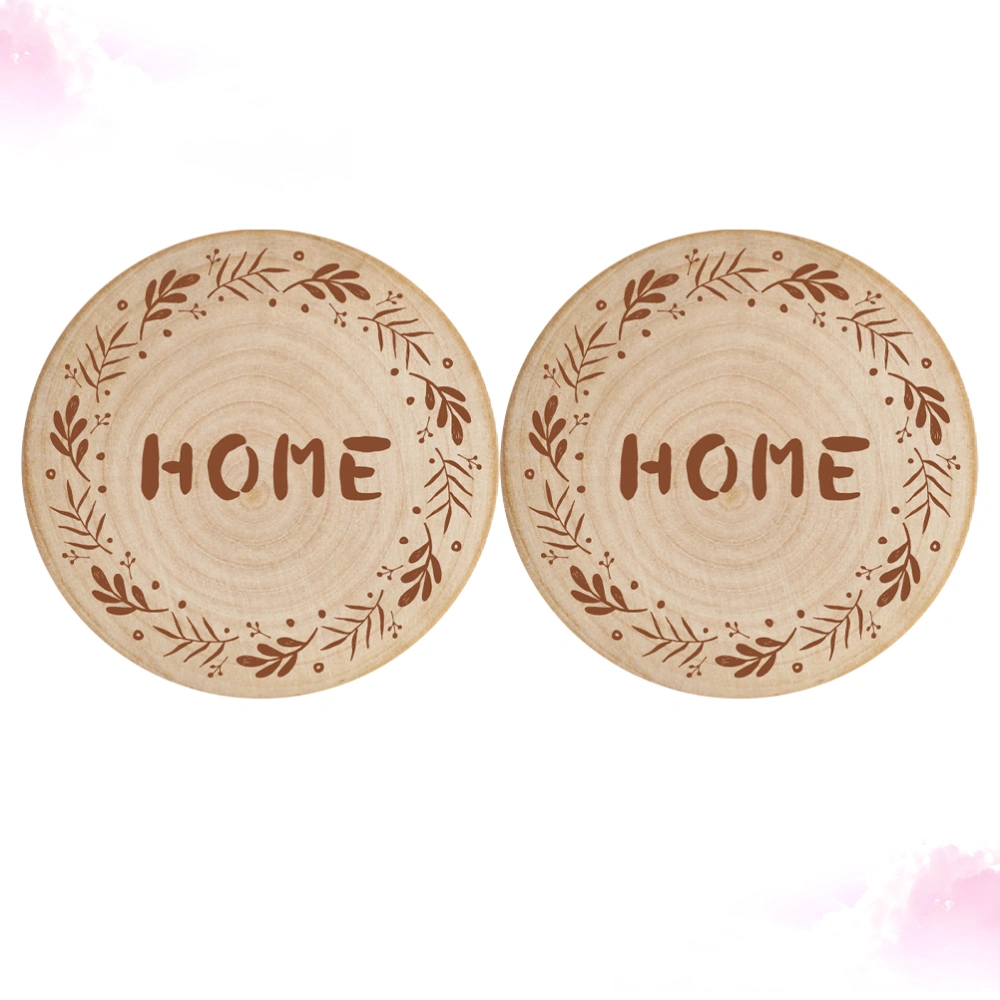 2pcs Chic Refrigerator Stickers Dual-use Wooden Fridge Magnets Beer Bottle Opener DIY Home Decoration for Office Indoor (Home Letter Pattern)