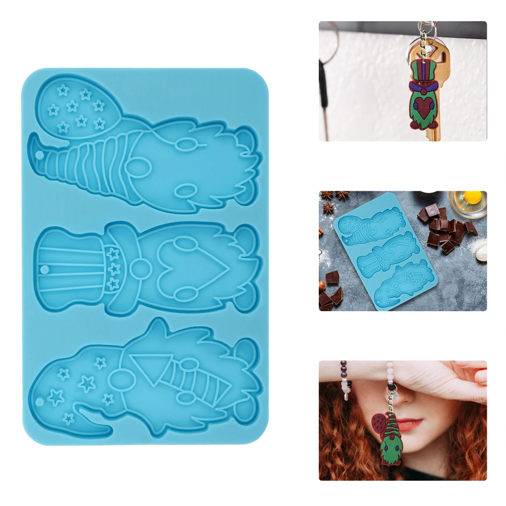 DIY Gnome Keychain Mold Silicone Keychain Mould Birthday Gift (Assorted Color)