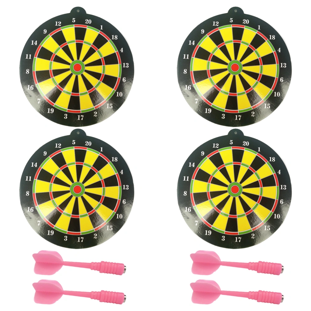4 Sets Kids Magnetic Dart Board Leisure Dart Game Toys for Home Game Room Outdoor (2pcs/ Set, Random Color)