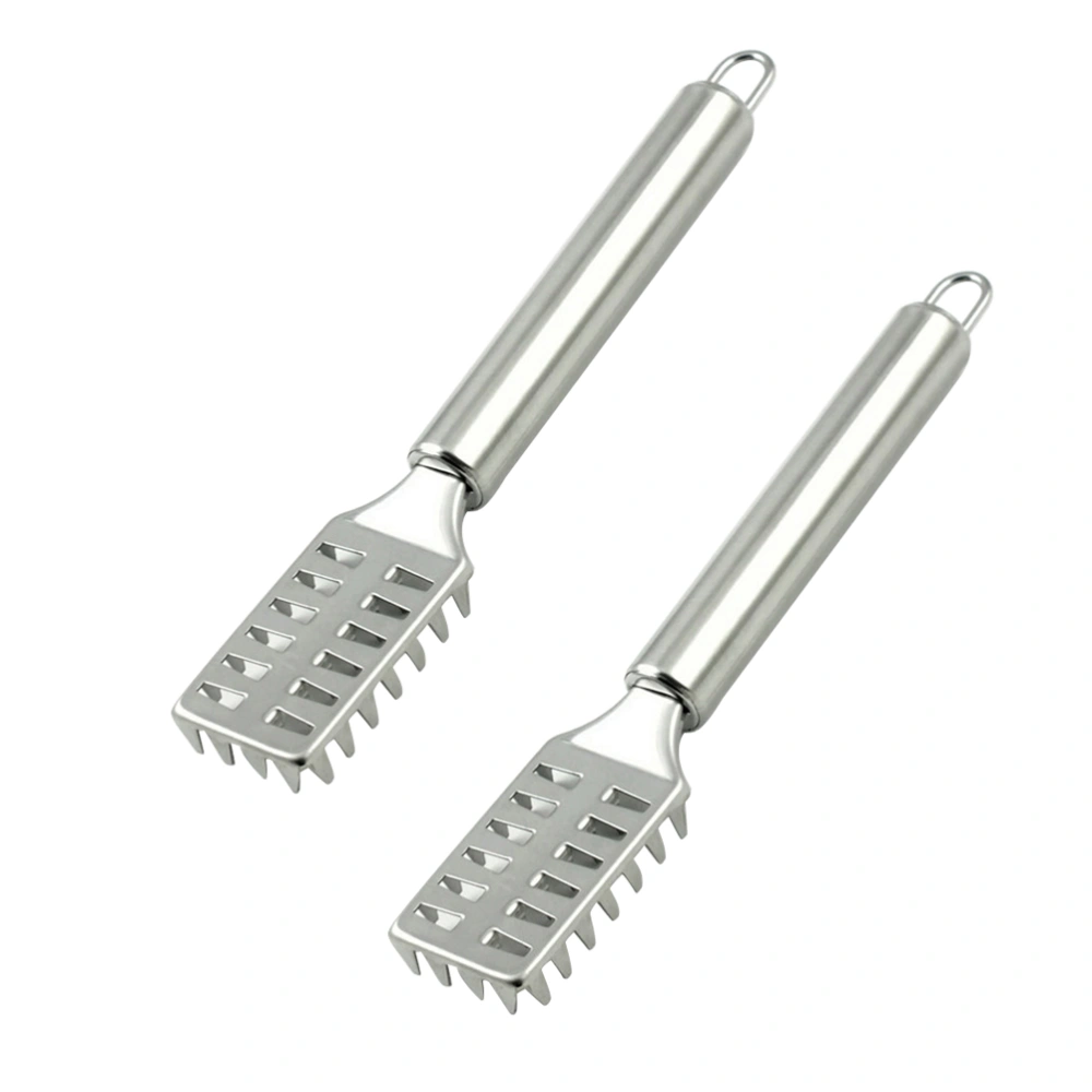 2PCS Staineless Steel Living Fish Scale Shaver Fish Scale Scraper for Fast Cleaning Fish Skin