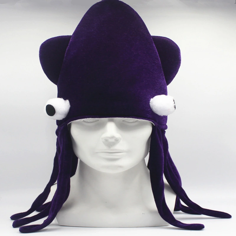 Velvet Squid Ball Performance Party Props Novelty Toy Hat