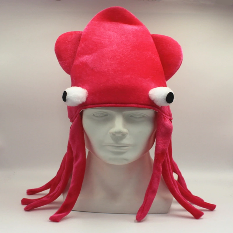 Velvet Squid Ball Performance Party Props Novelty Toy Hat