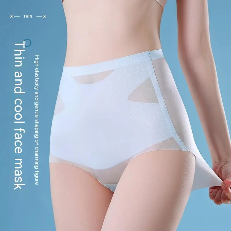 Ultra-thin High Waist Shaping Underwear Cool Ice Silk Shaping Briefs