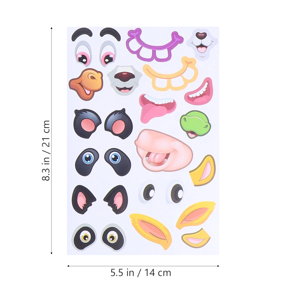 1 Set Make A Face Stickers Funny Make Your Own Animal Face Stickers for Kids