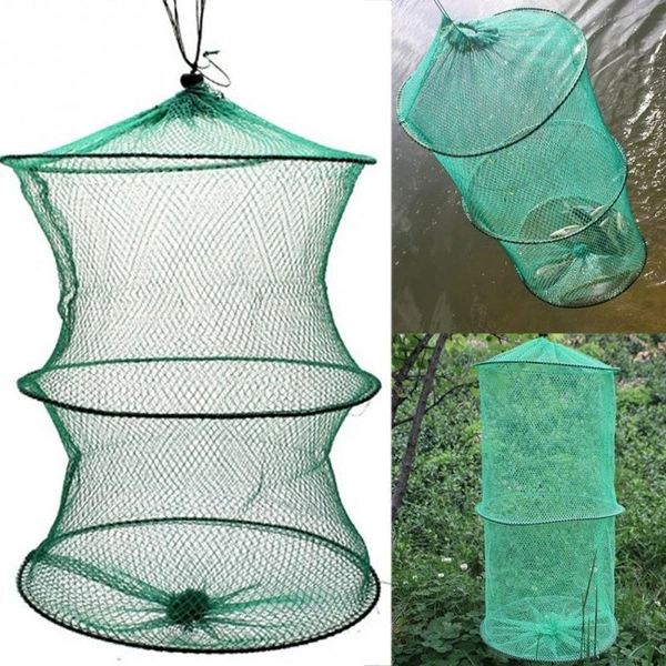 Portable Fishing Net Fish Shrimp Mesh Cage Cast Net Fishing Trap Network Foldable Fishing Net Tackle