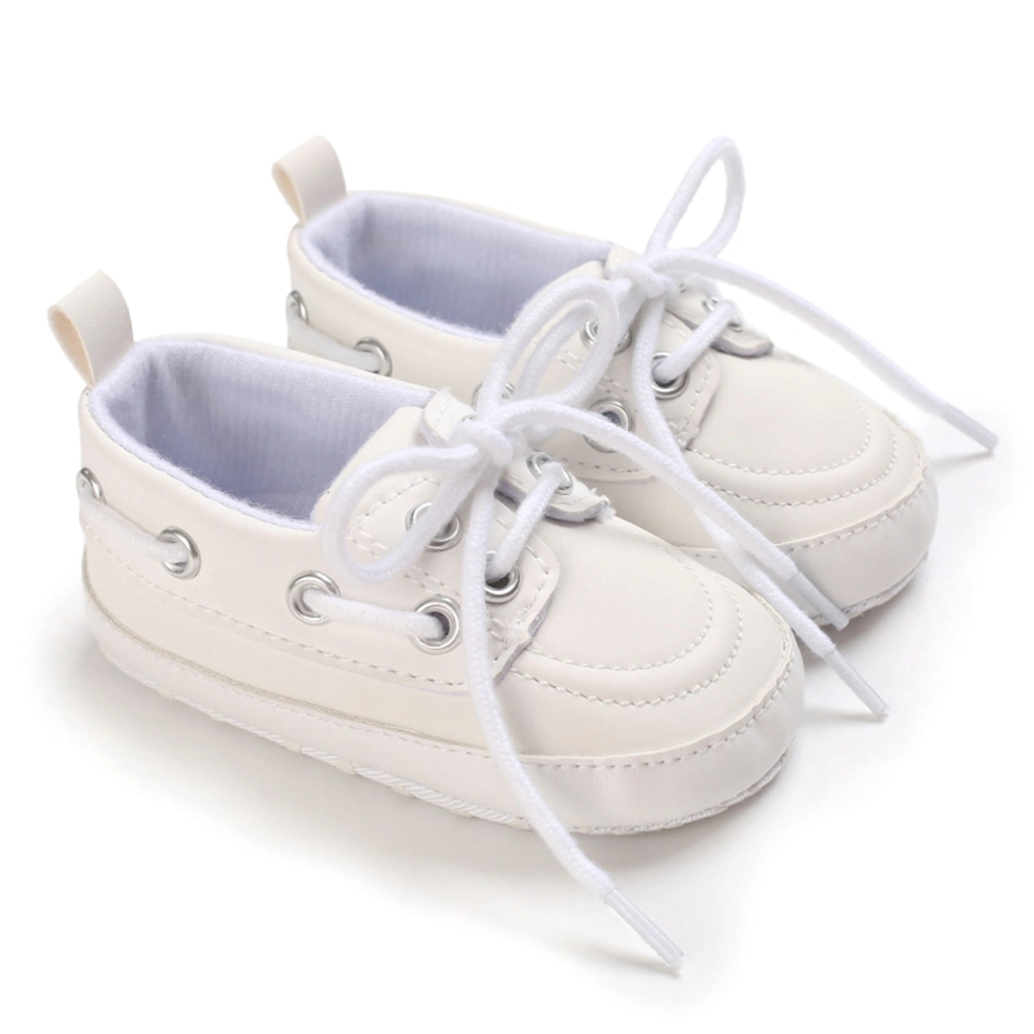 Baby Soft Sole Shoes Contrast Color Tie Flats Casual Walking Shoes for Newborn Infant Toddler Girls Boy