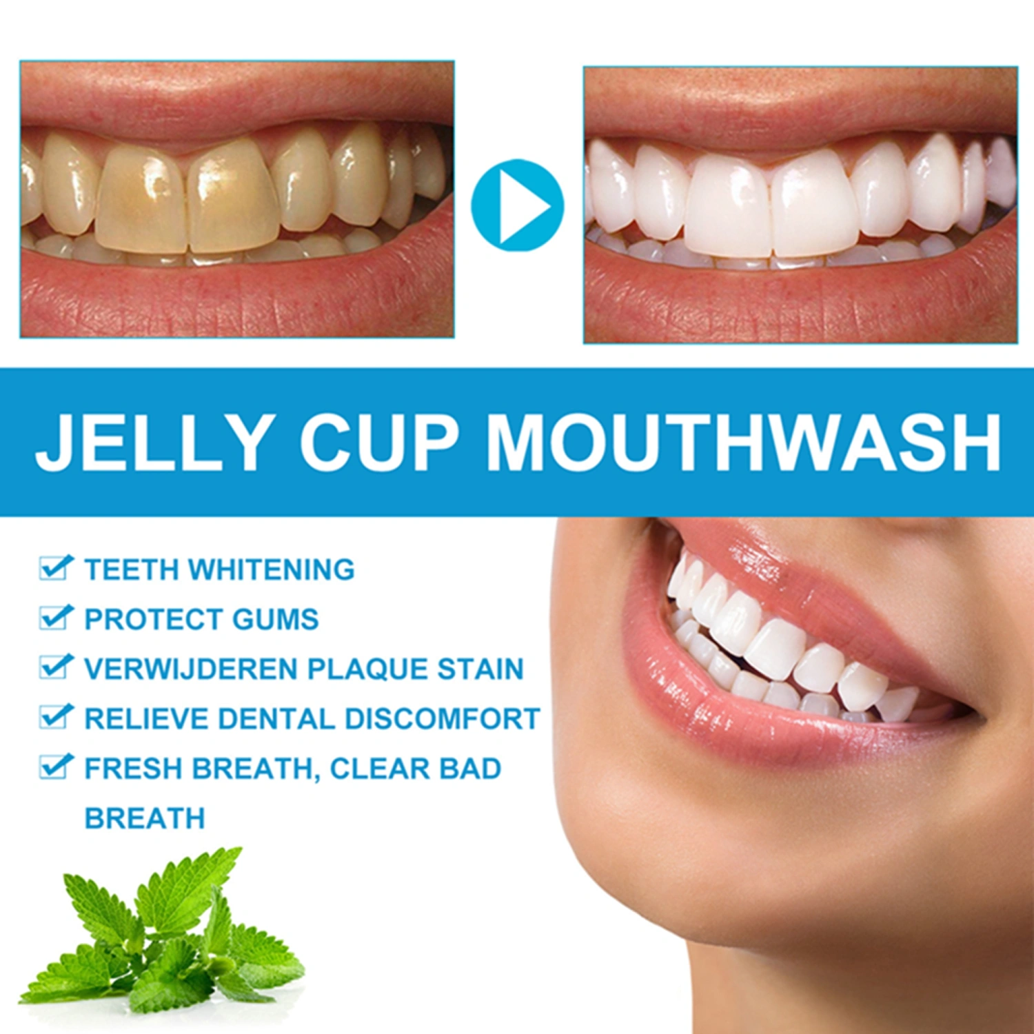 Mint Mouthwash, Fresh Breath Oral Rinse Whitening Mouthwash Travel Oral Care Products
