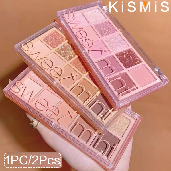 KISMIS 1 Pc Cool Toned Eyeshadow Palette Nude Smokey Palette Matte Glitter Eyeshadow Palette Soft Brown Eye Shadow High-gloss