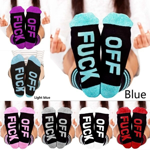 Women And MenComfortable Cotton Sock Slippers Socks Fashion Letter "FUCK OFF"Printed Ankle Socks