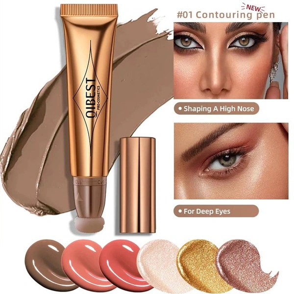 1Pc Face Liquid Blusher Natural Cream Cheek Eye Tint Peach Blush Makeup Multi-Use Stick Contour Blush Brighten Cheek Cosmetic