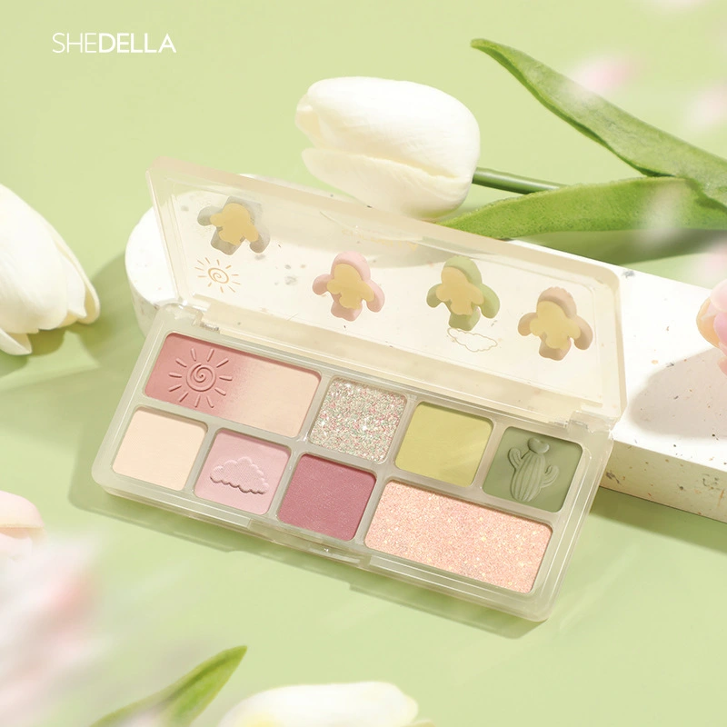 Shedella brand beauty makeup authentic cartoon resin eight color eyeshadow tray