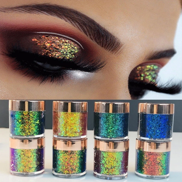 Chameleon Eyeshadow Metallic Powder Sequin Shiny High Gloss Pigment Eyeshadow Palette Eyes Makeup Party Cosmetic Glitter Sequin