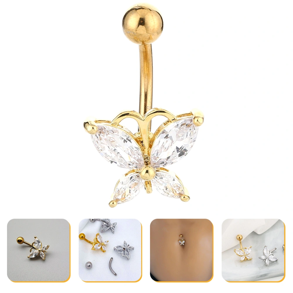 Zircon Belly Button Nail Copper Navel Pendants Belly Navel Rings Body Jewelry