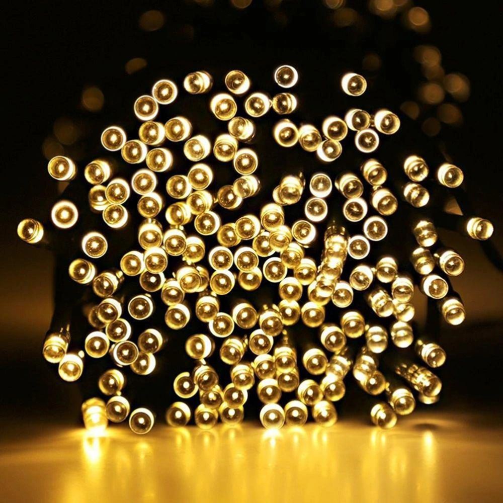 22m 200 LED Solar String Lights Outdoor Waterproof Fairy Light String for Christmas Home Wedding Party Bedroom Birthday Decoration (Warm White Light)