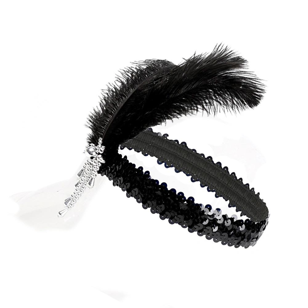 Cosplay Feather Women Headbands Fashion Hairband Hair Accessories Party Photo Props (Silver)