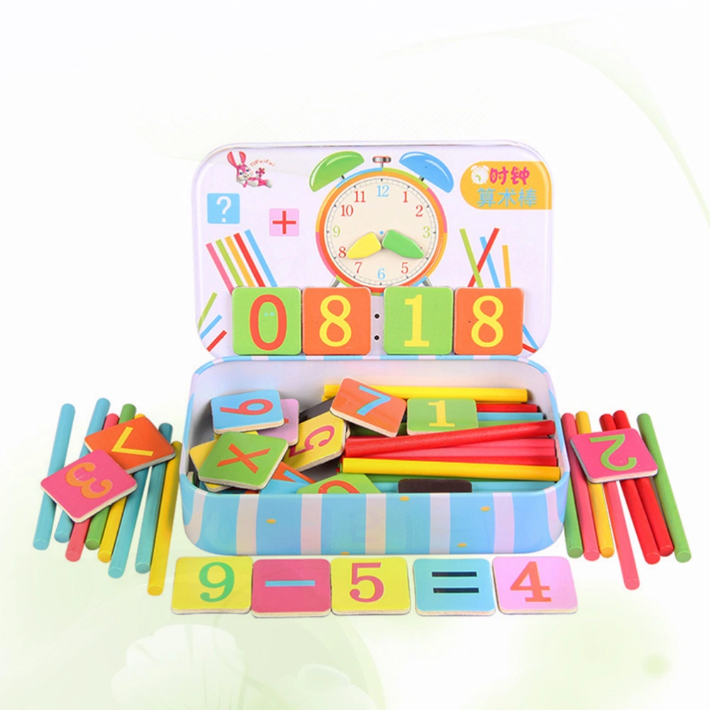 Children Calculator Mathematics Teaching Aids Arithmetic Stick Puzzle Box Kids Educational Plaything (Assorted Color)