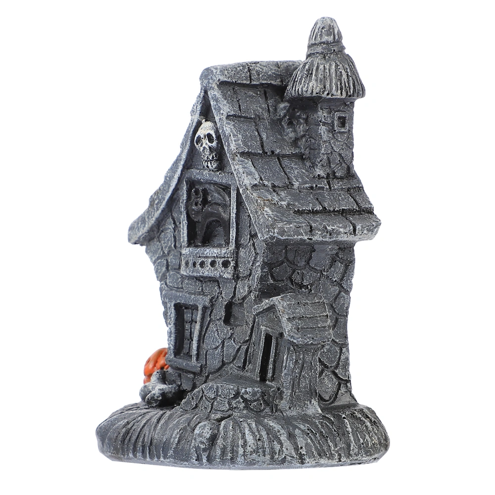 1 Pc Halloween Style House Adornment Decorative Haunted House with Lamp